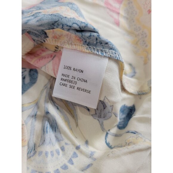 Cynthia Rowley Womens Floral V-Neck Ruffle Sleeve Top Blouse 2X Lightweight NWOT - Picture 4 of 8